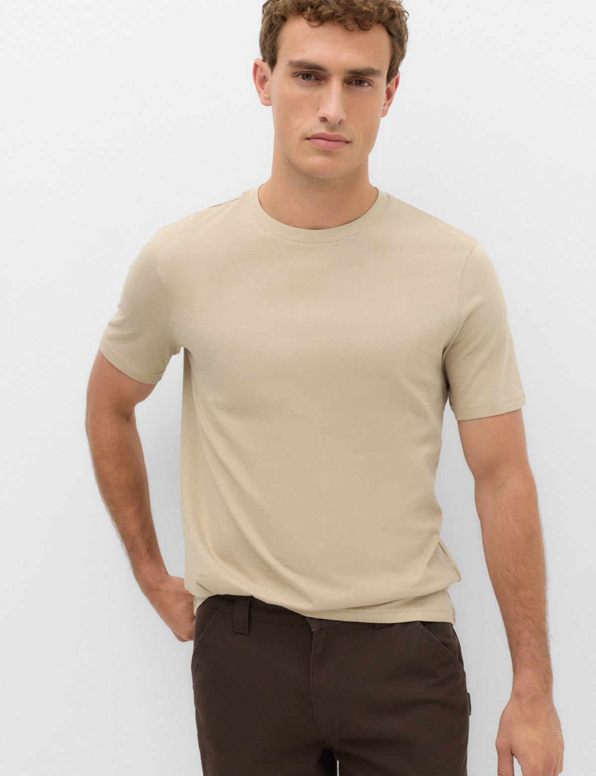 Crewneck T-Shirt – Cream