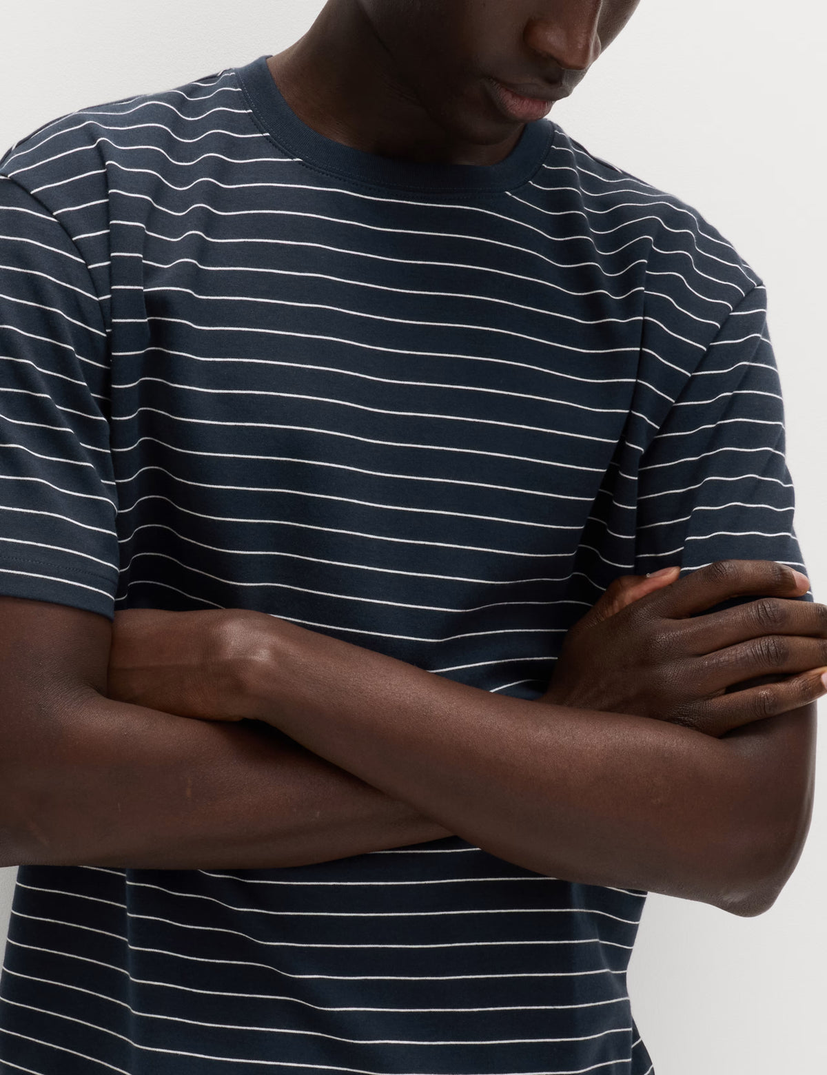 Striped Essential T-Shirt – Navy Blue