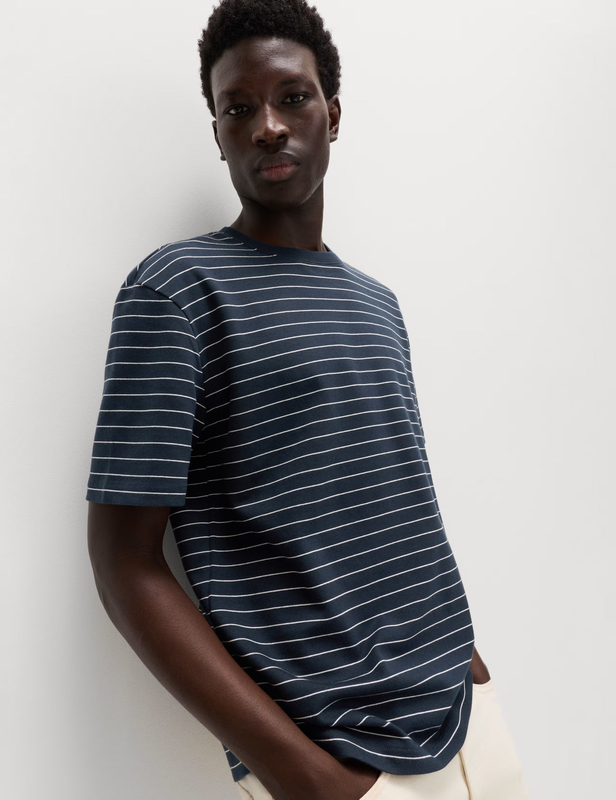 Striped Essential T-Shirt – Navy Blue