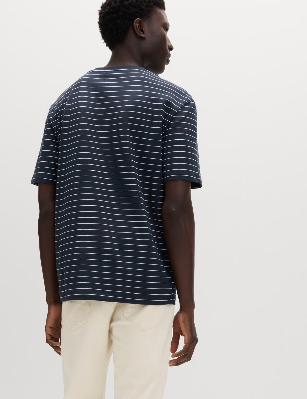Striped Essential T-Shirt – Navy Blue