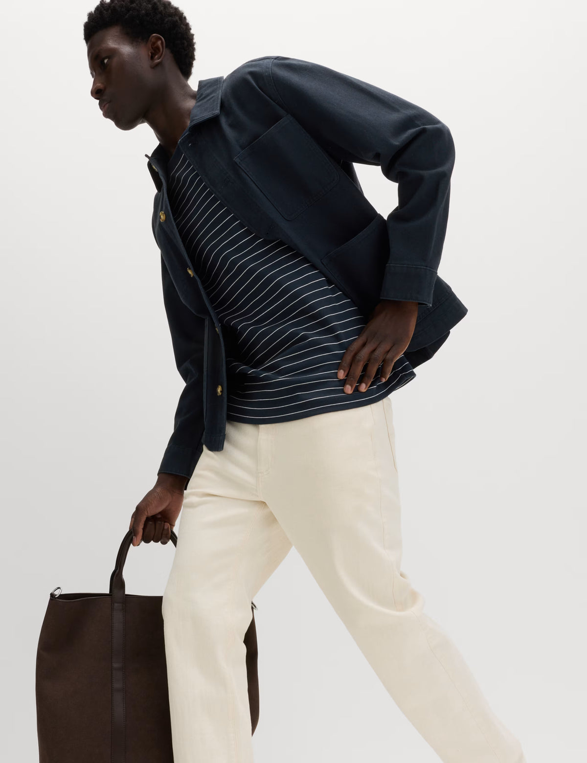 Striped Essential T-Shirt – Navy Blue